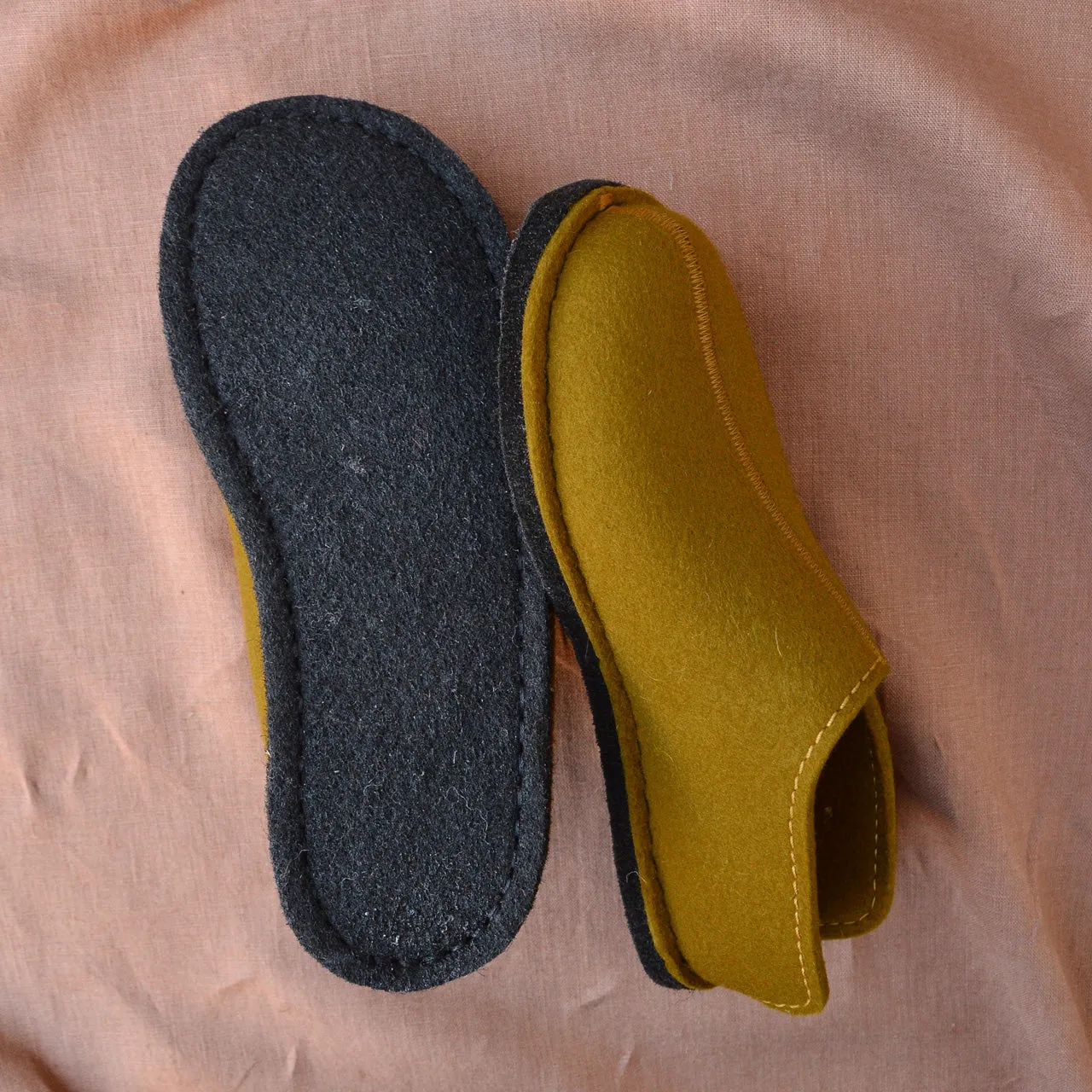 Wool Felt Slippers - Flair Smily - Mustard AW23 (Adults 36-41)