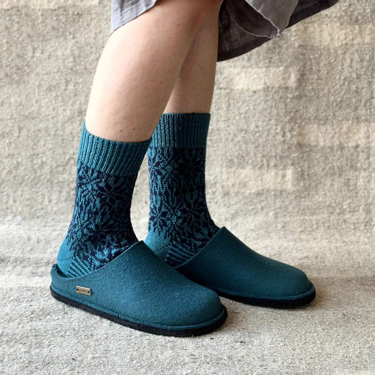 Wool Felt Slippers - Flair Soft - Pine (Adults 36-46)