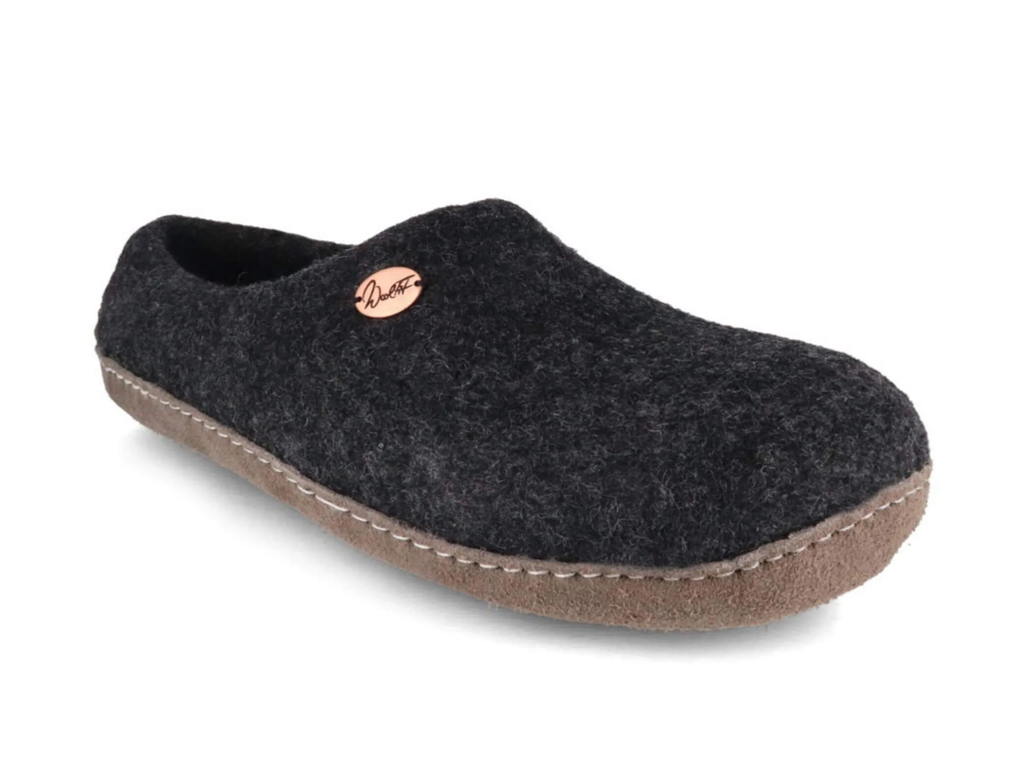 WoolFit Footprint | Felt Slippers with Footbed & Leather Sole