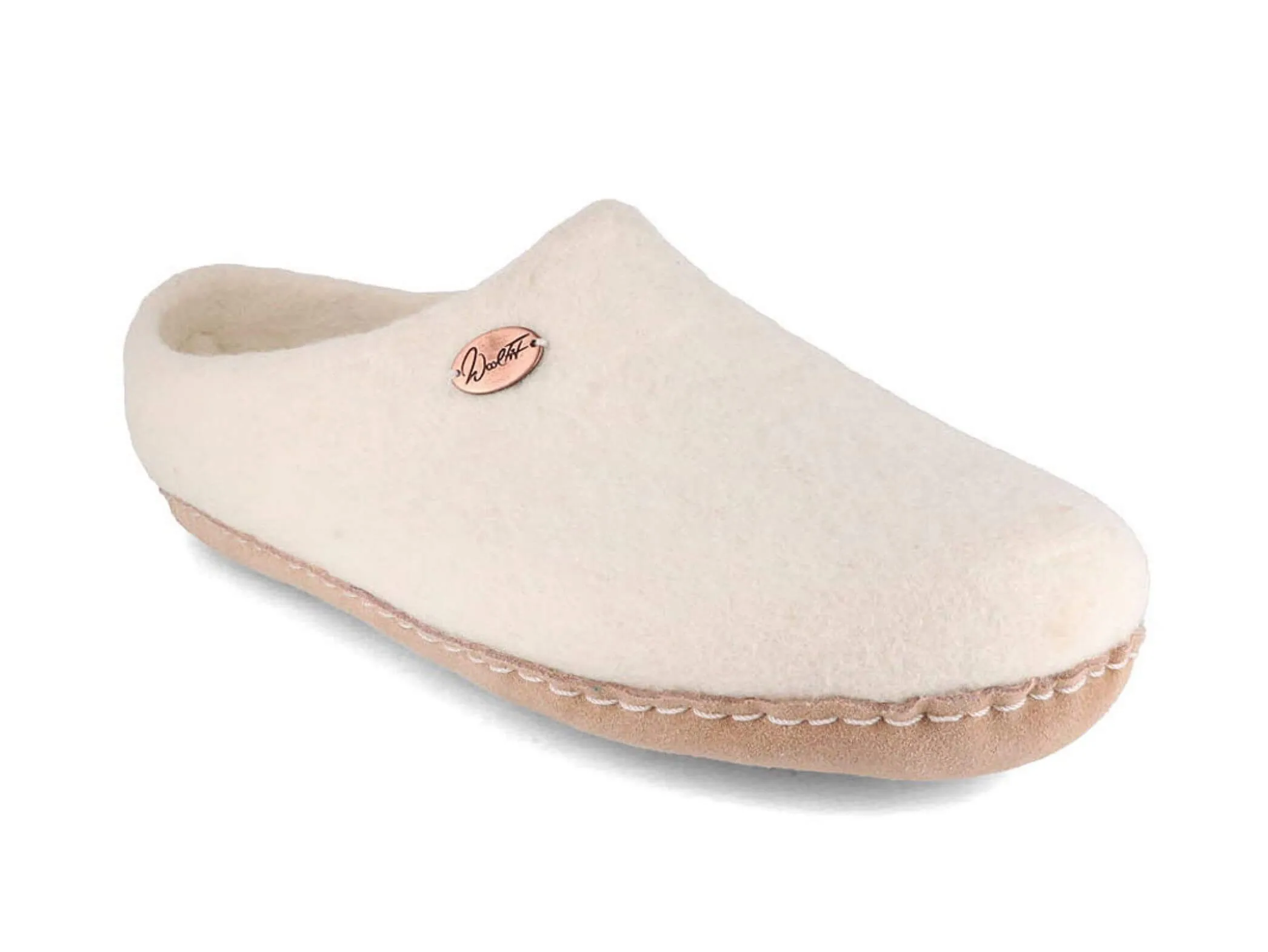 WoolFit Footprint | Felt Slippers with Footbed & Leather Sole