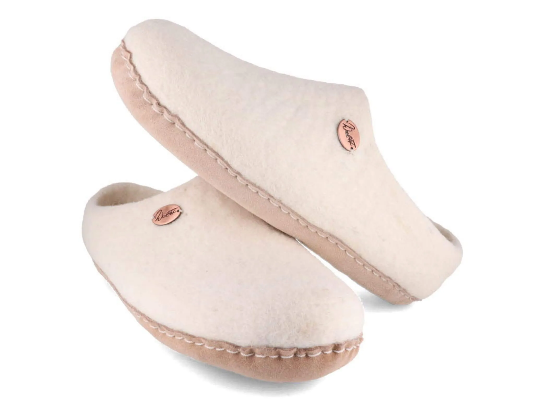 WoolFit Footprint | Felt Slippers with Footbed & Leather Sole