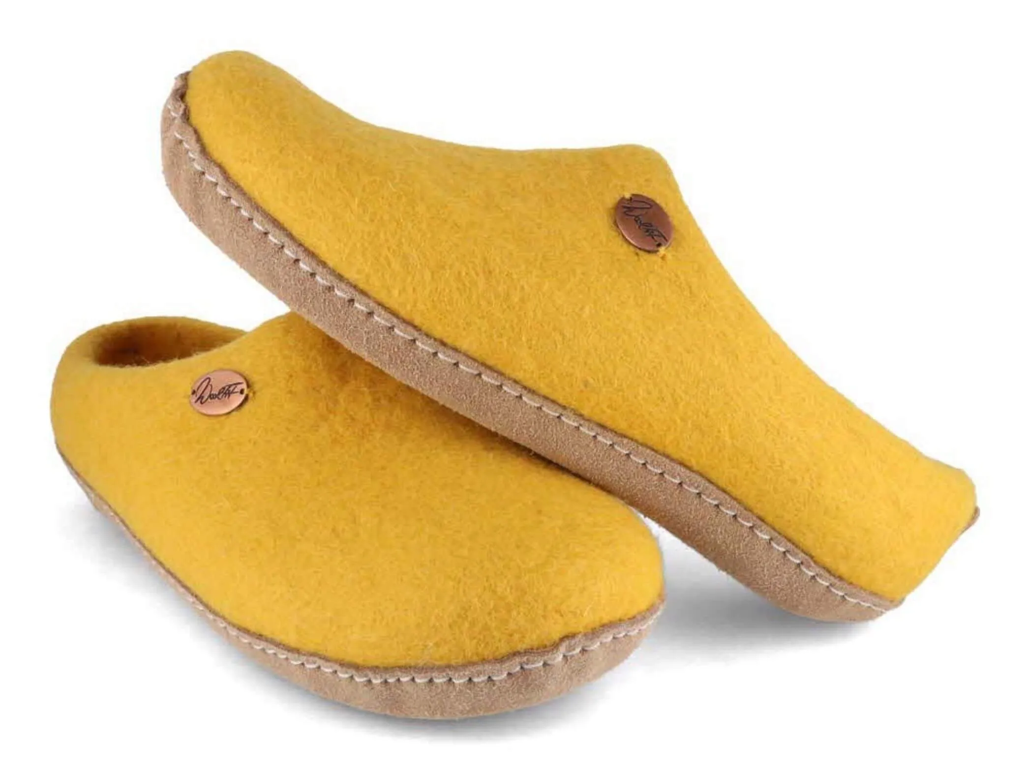 WoolFit Footprint | Felt Slippers with Footbed & Leather Sole