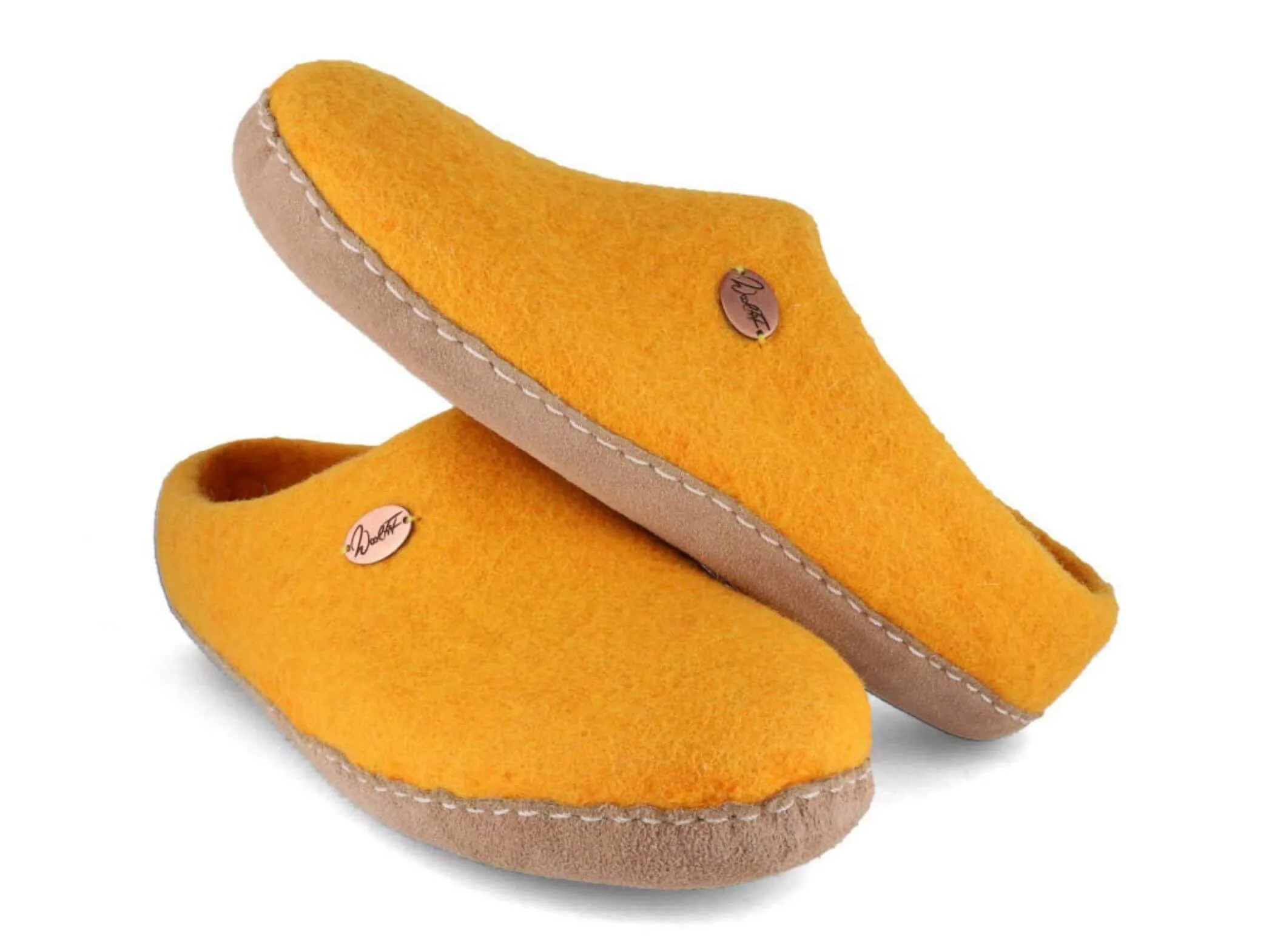 WoolFit Footprint | Felt Slippers with Footbed & Leather Sole