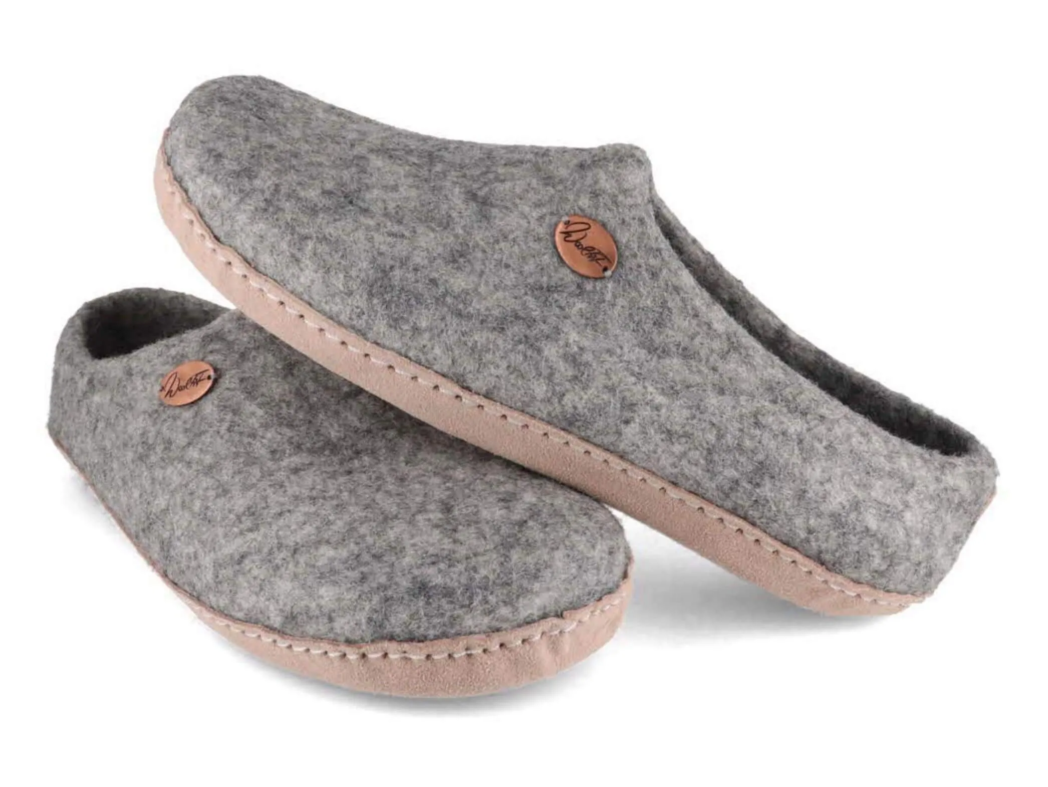 WoolFit Footprint | Felt Slippers with Footbed & Leather Sole